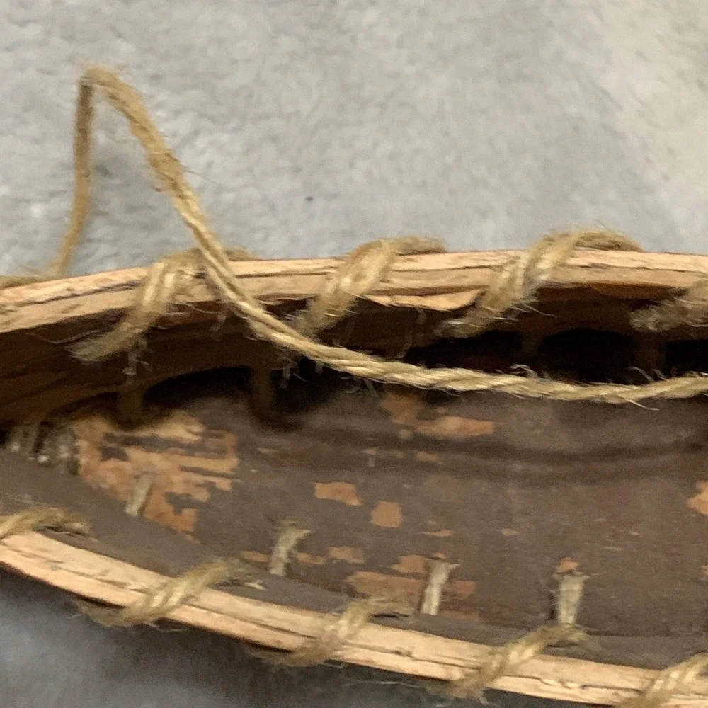 Handmade Birch Bark Miniature Canoe Ornament Rustic‎ Cabin Lodge Decor 7.5 Inch
